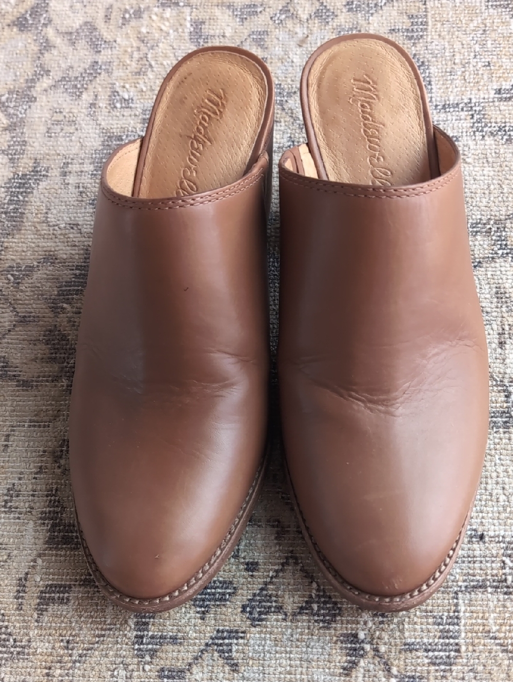 Madewell Tan Leather Slip-On Mule Slides